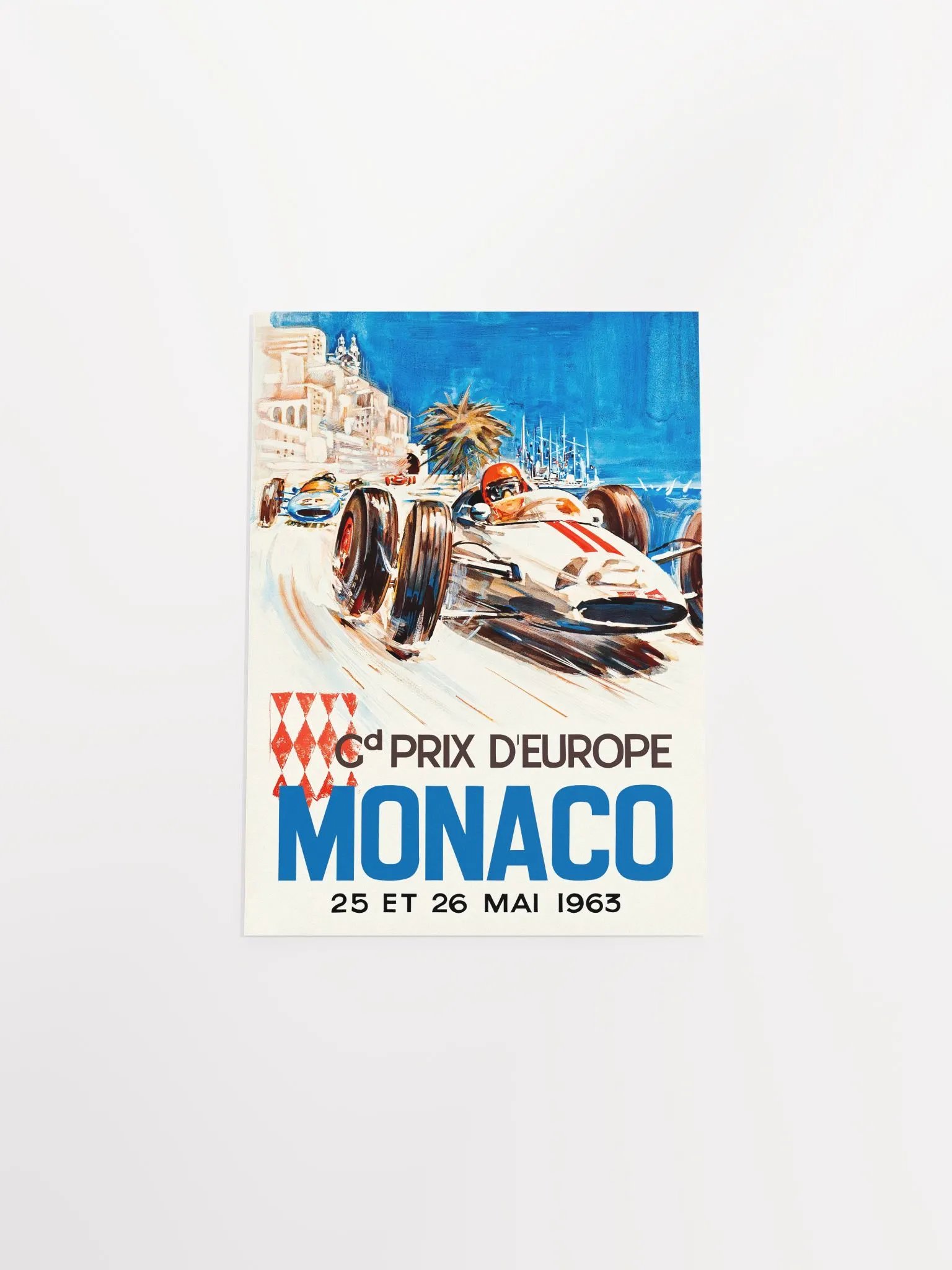 Monaco Vintage F1 Grand Prix, 1963 poster — Vintage Formula 1 poster, Monaco Grand Prix poster, retro travel poster product image (9)
