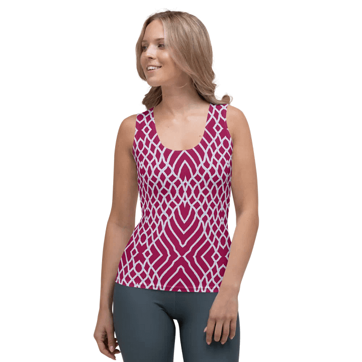 Net white and red/All-over print Womens Tank Top by Sublicolor product image (1)