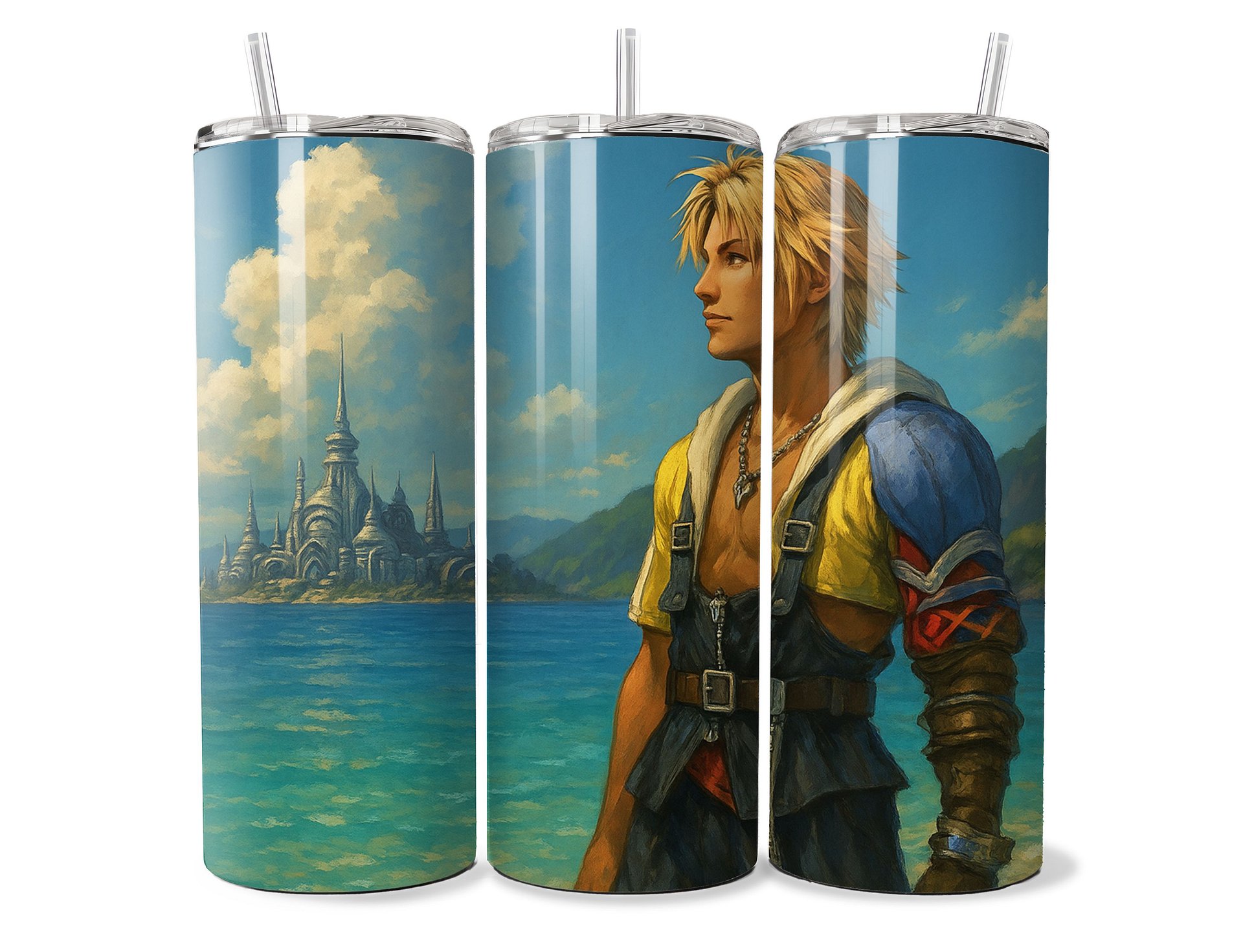 Final Fantasy X – Tidus of Besaid 20oz Stainless Steel Tumbler product image (1)