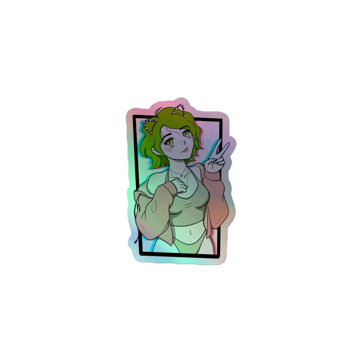 Green Haired Girl - Holographic Sticker product image (1)