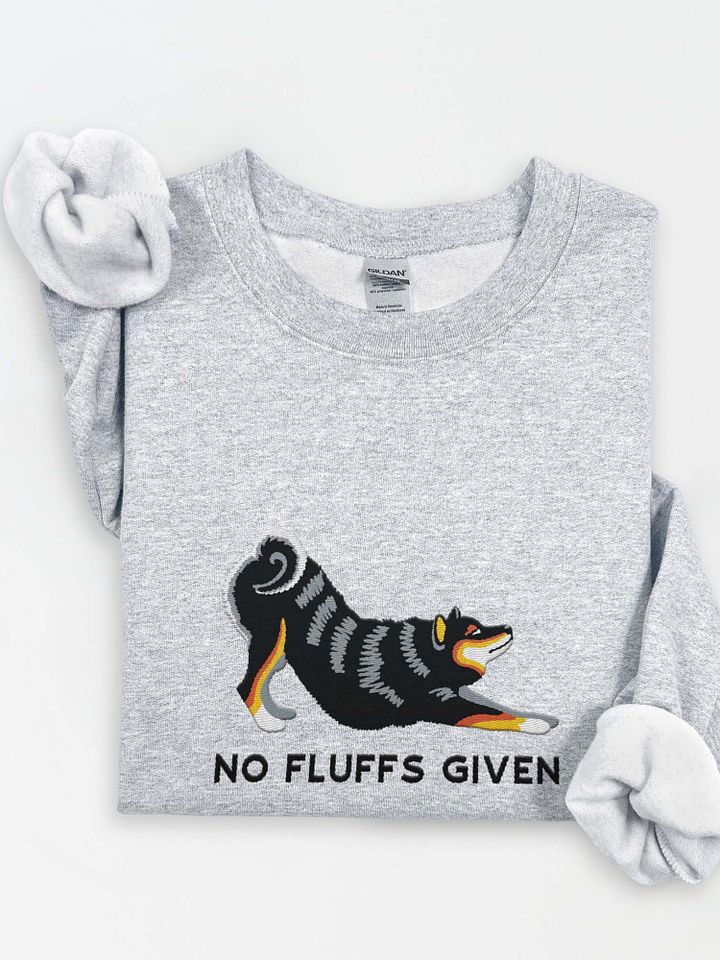 No Fluffs Given Sweatshirt (Embroidered) of a Shiba Inu(Tricolor) product image (1)