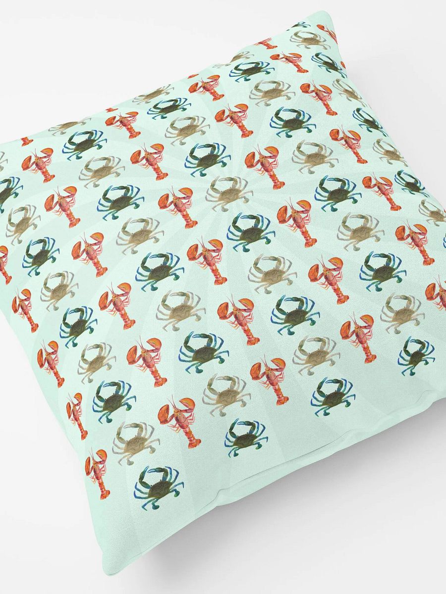 Copy of Crab and Lobster Pale Mint Green Pillow product image (5)