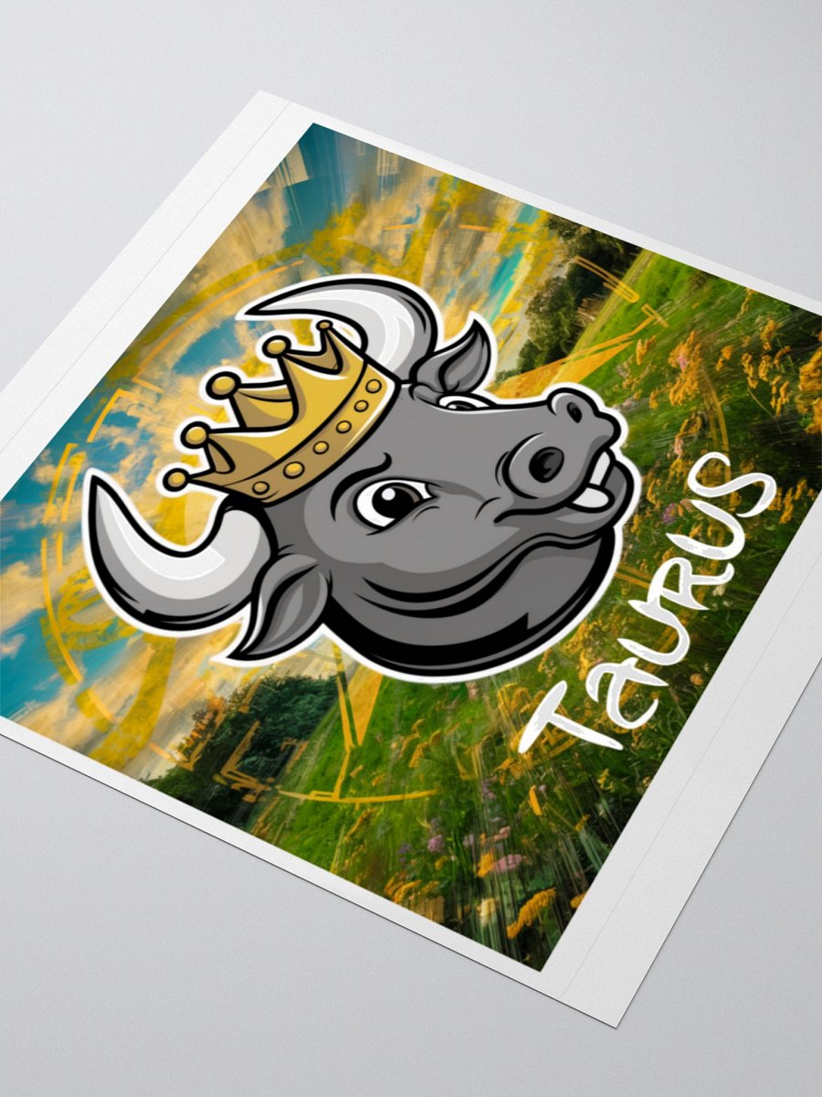 Taurus Zodiac Sticker - Bull with Golden Crown - Premium Vinyl product image (8)
