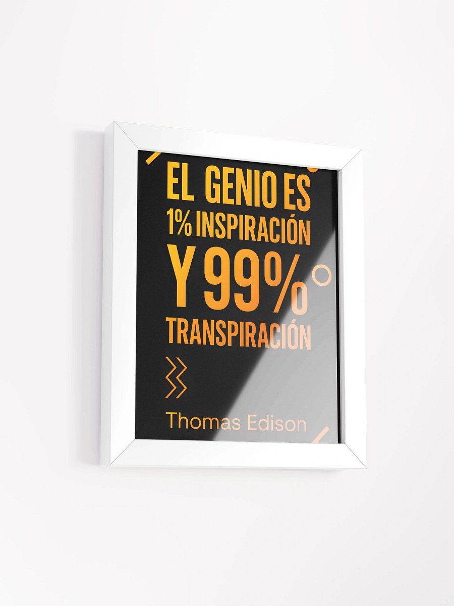 Póster energético moderno con cita de Edison sobre genio y trabajo product image (2)