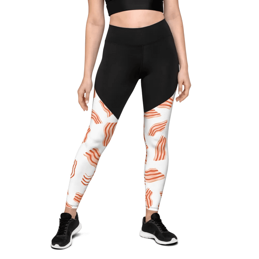 Sizzling Bacon Strip All-Over Leggings product image (4)