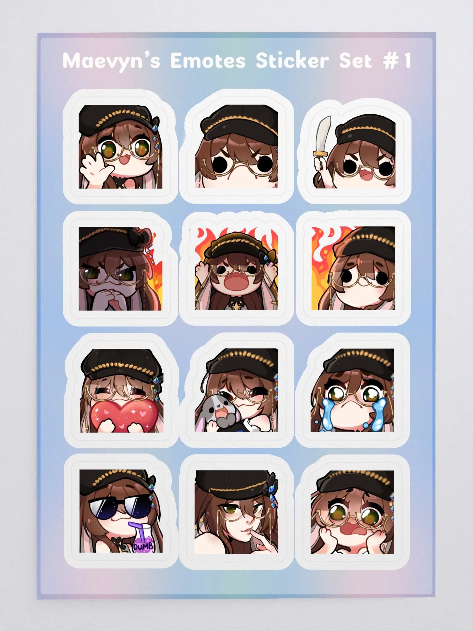 Emote Sticker Sheet #1 product image (3)
