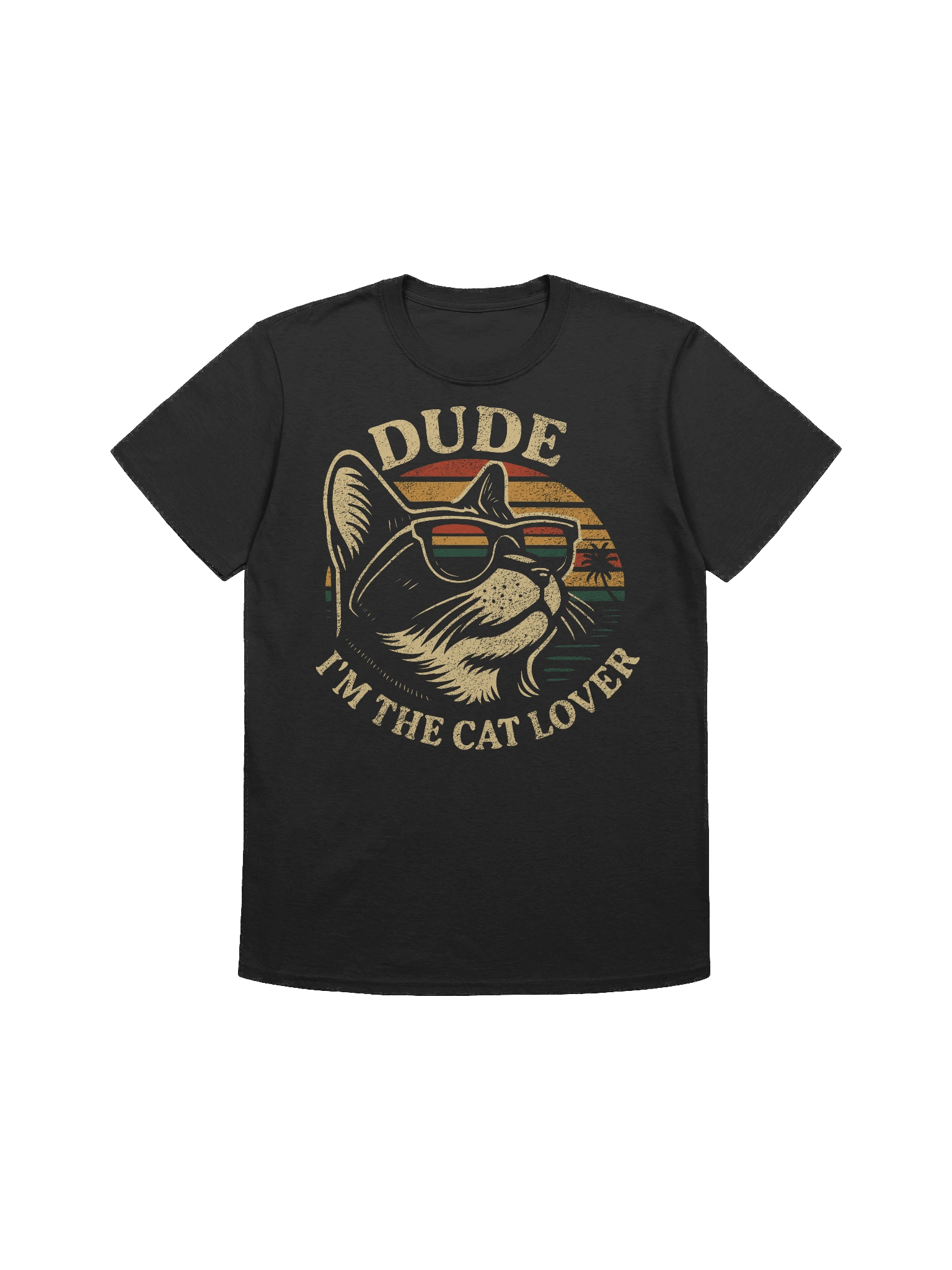 Retro Cat Lover Sunset T-Shirt product image (5)