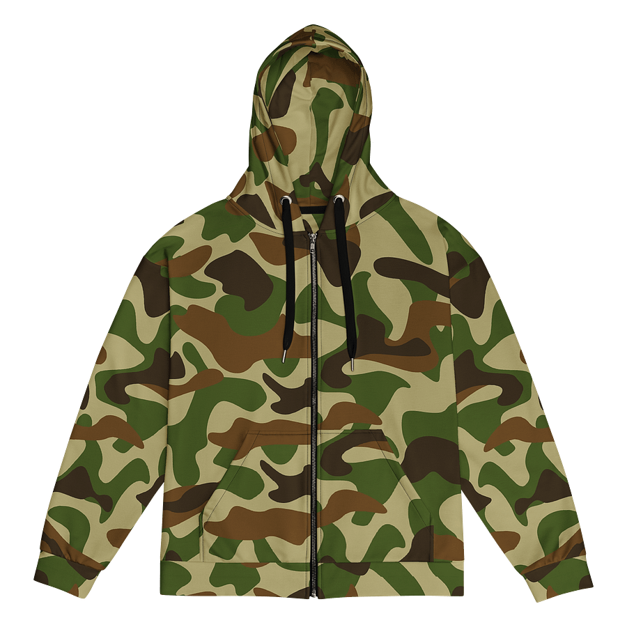 Woodland Green Army Camouflage Military Camo Pattern Unisex Zip Hoodie product image (1)