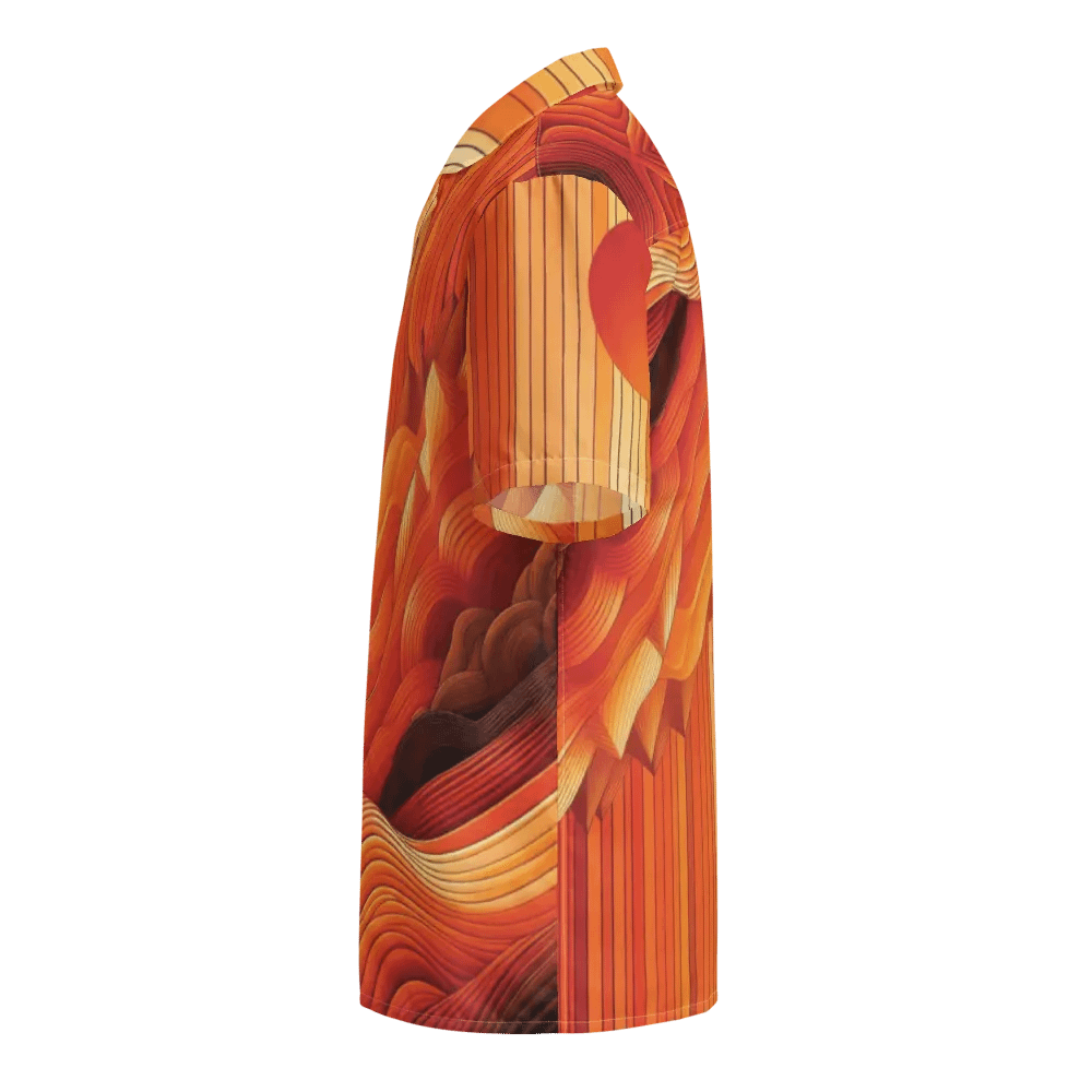 Men's Full-Print-9 Orange Hawaiian Shirt product image (3)