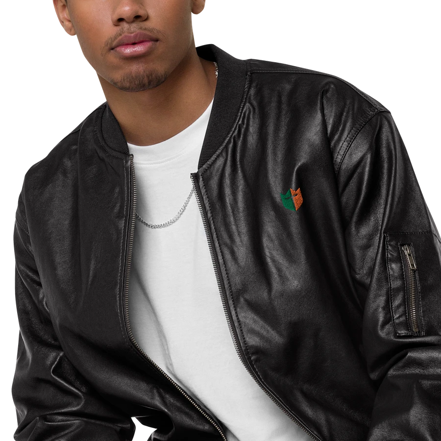 Threadfast Apparel Faux Leather Bomber Jacket (Embroidered) product image (7)