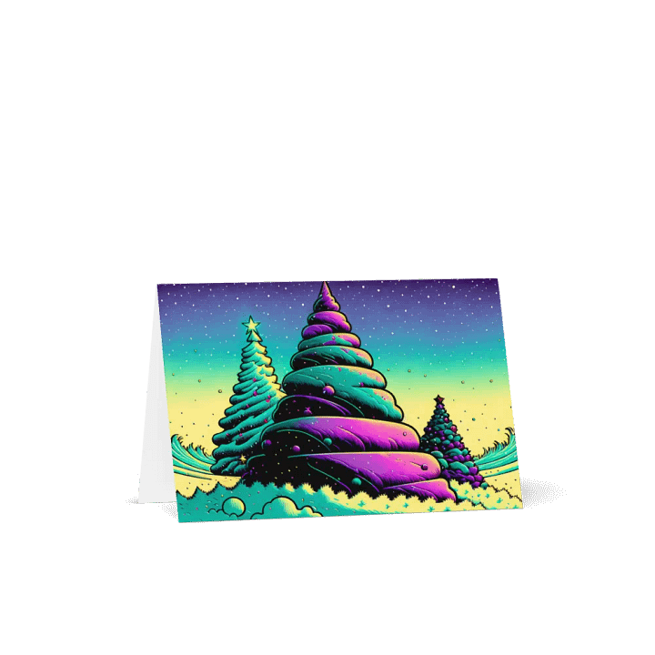 Neon Xmas Trees, Winter Holiday Card product image (1)