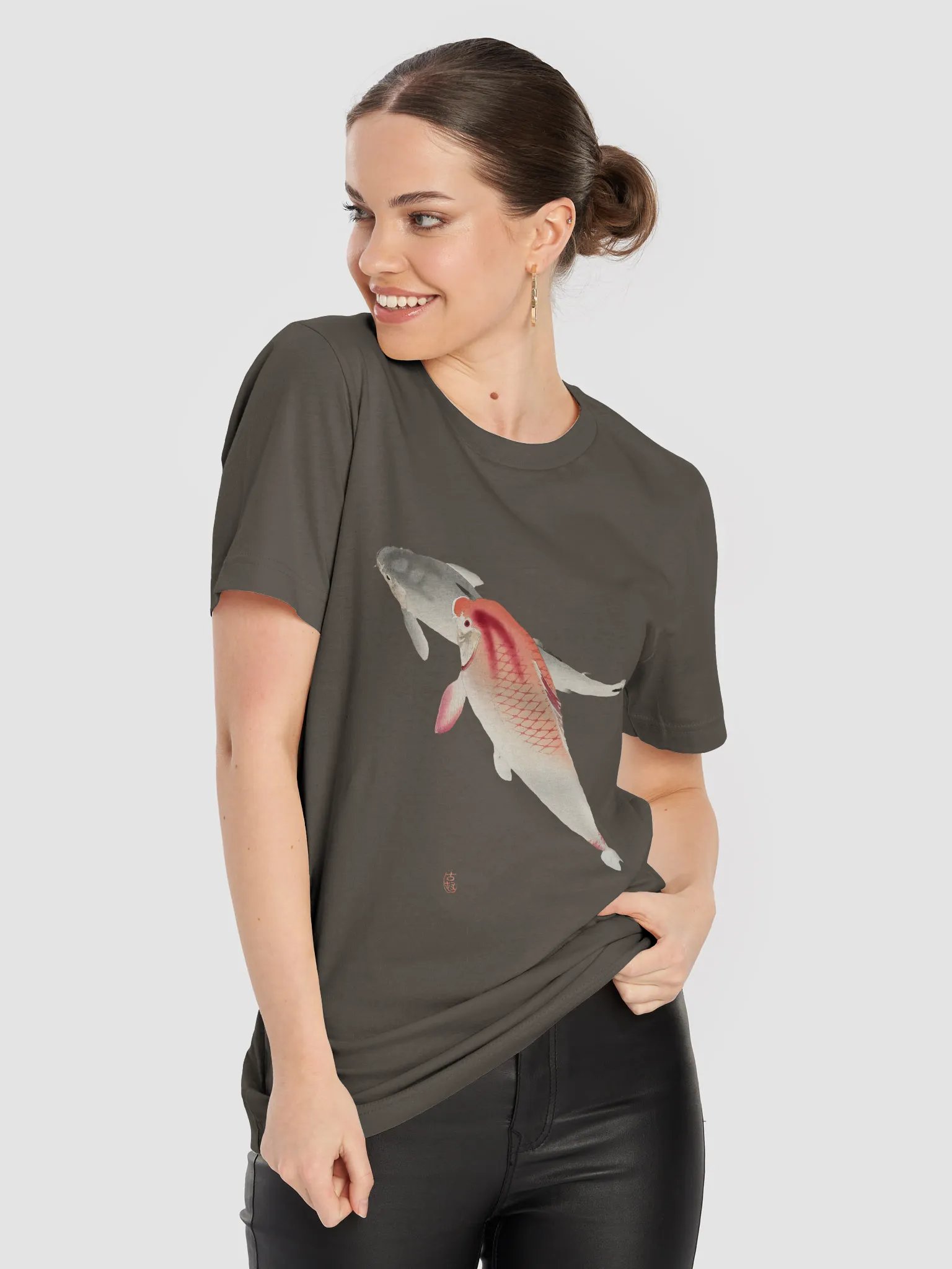 Two Carp Print Bella+Canvas Unisex Supersoft T-Shirt product image (8)