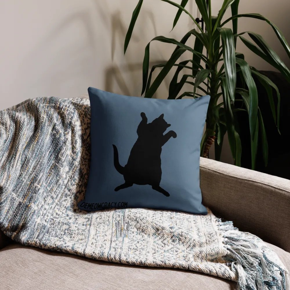 Dancing DeMeowcracy Kitties Reversible Pillow Cover - Slate Blue product image (10)