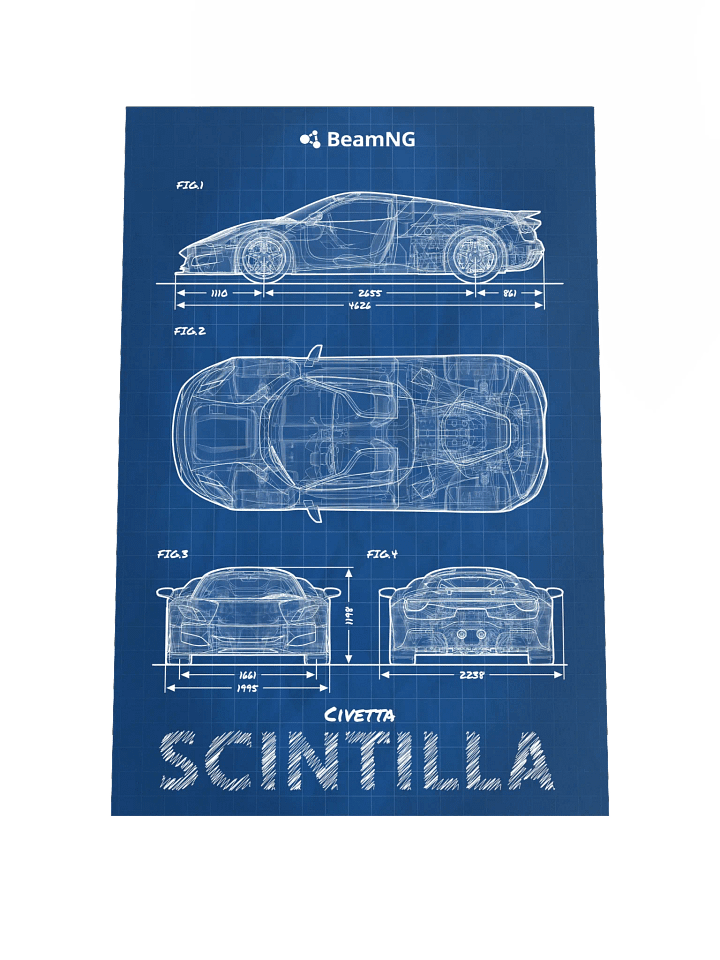 Civetta Scintilla Blueprint Poster product image (1)