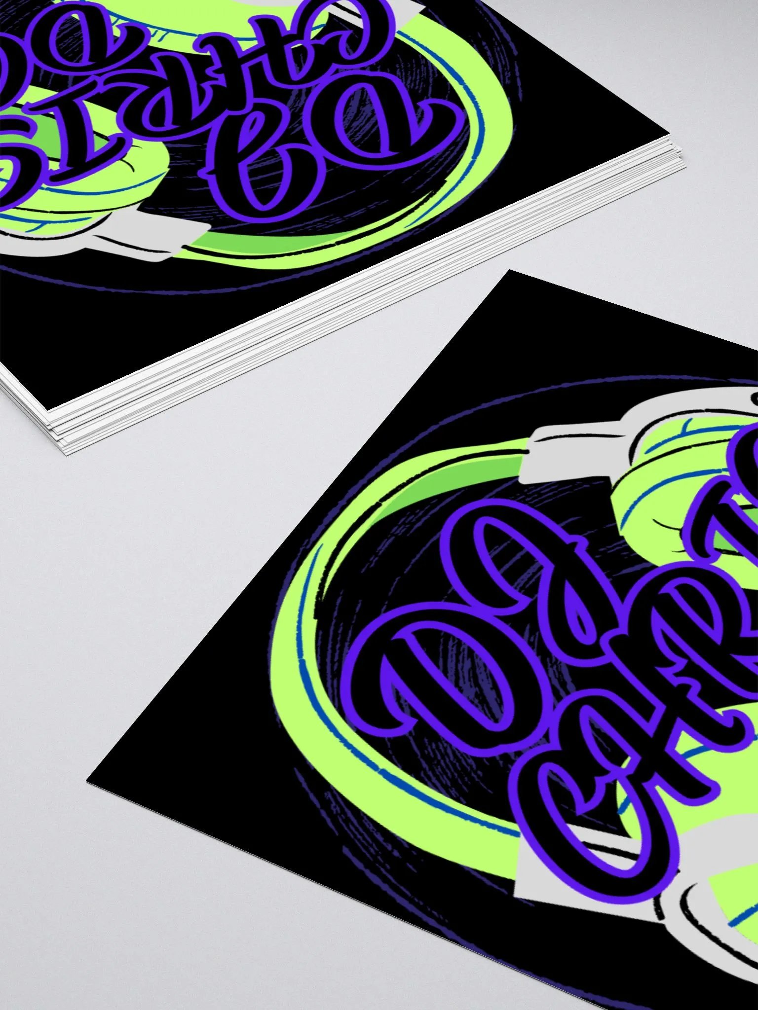 Kiss Cut Stickers Lime Green Graphic On Black product image (4)