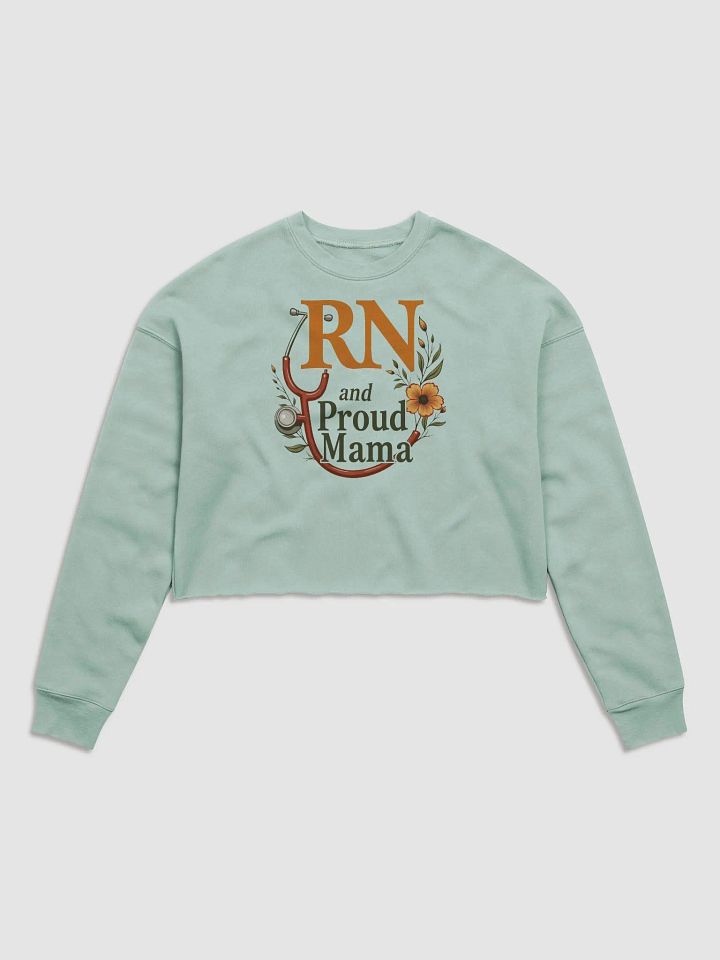 Proud RN and mama, Floral Stethoscope Fleece Crop Sweatshirt product image (1)