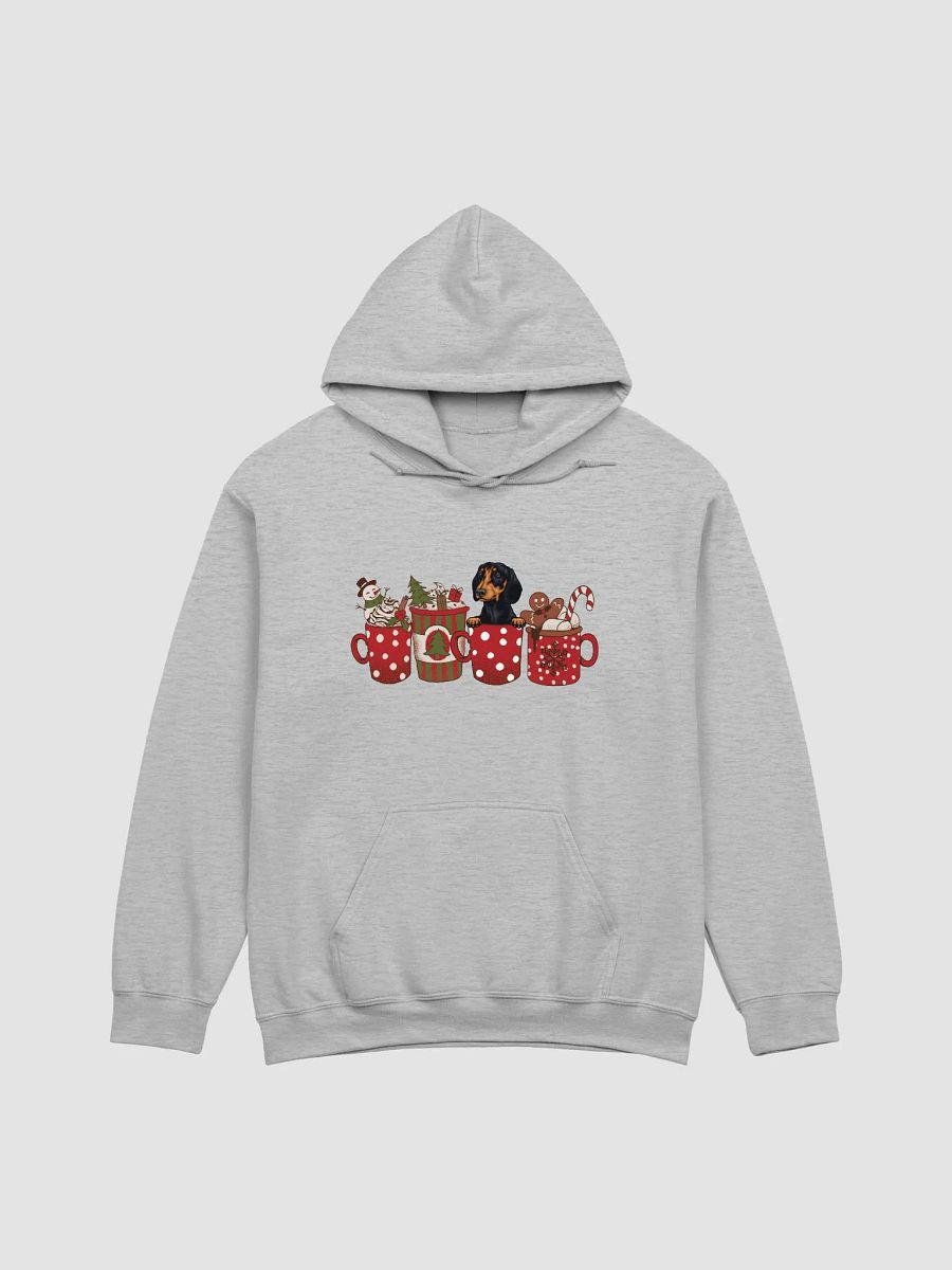 Cute Dachshund(2) in a Christmas Cup Hooded Sweatshirt | Funny Christmas Doxie/Wiener Pup in a Cup product image (24)