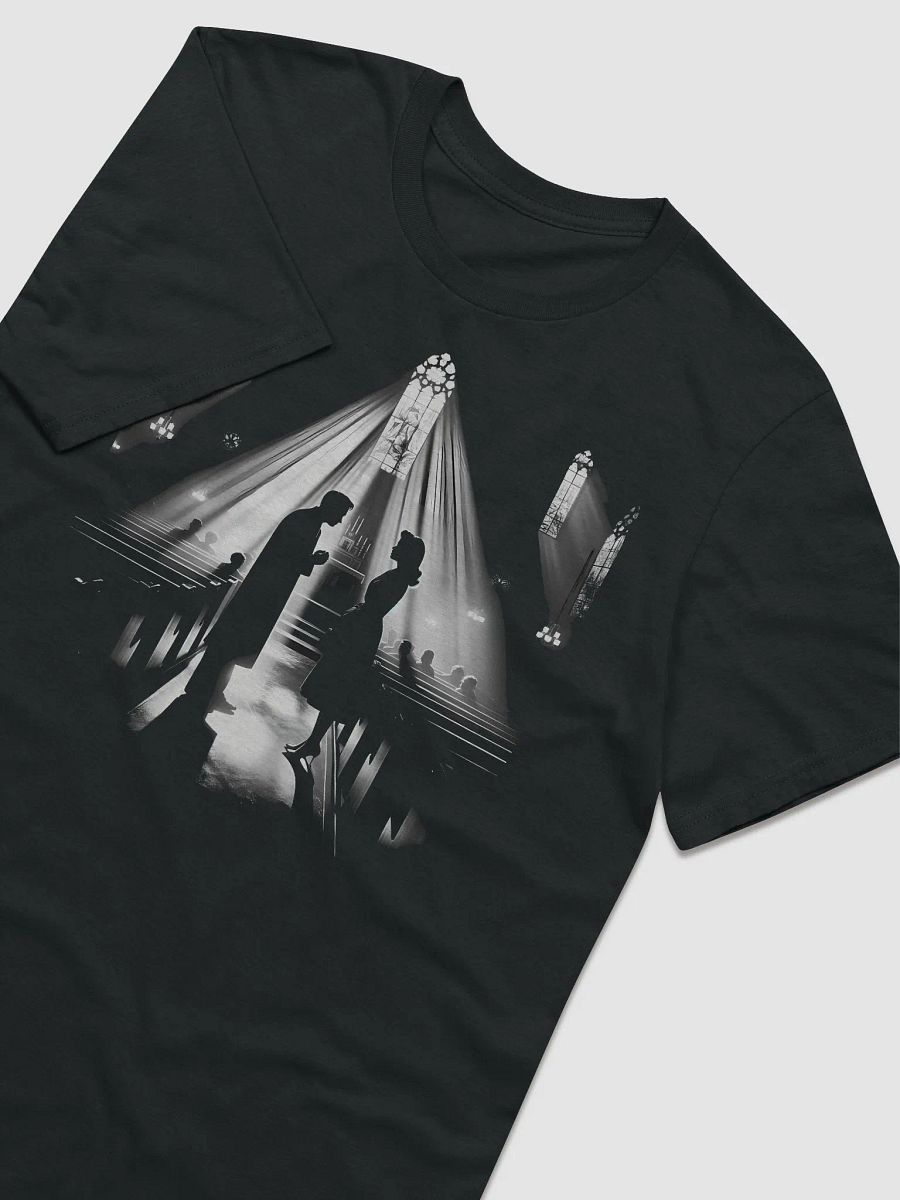 Sacred Noir: Whispered Vows in Light and Shadow (Front Print Womens Tee) product image (3)