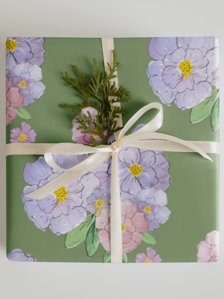 Gingham Blossoms Wrapping Paper Set of 3 Sheets product image (6)