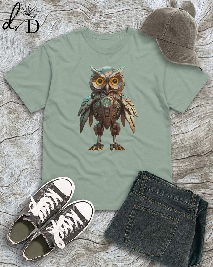 Cyberpunk Owl Robot Short Sleeve Tee Shirt product image (4)