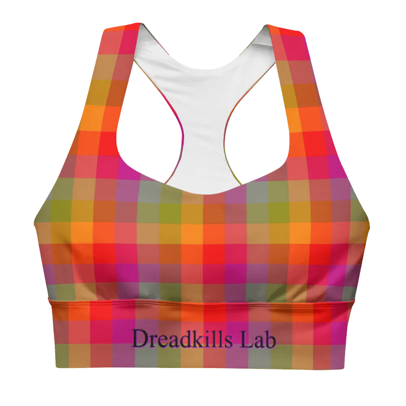 Rainbow Checkers Sports Bra 2
