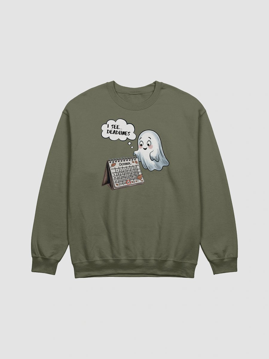 Cute Kawaii Ghost Halloween Sweatshirt for Office Workers and True Crime Lovers product image (14)