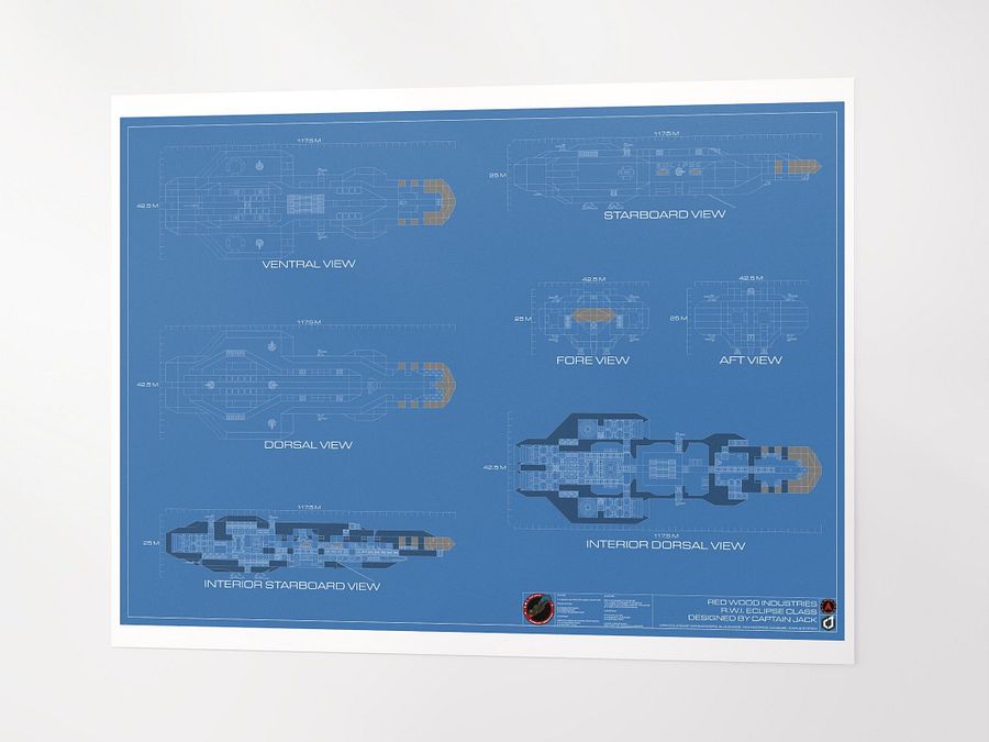 RWI Eclipse Starship Blueprint Poster product image (2)
