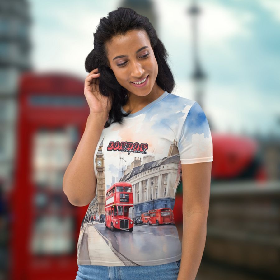 London England Watercolor All Over Print T-shirt product image (9)