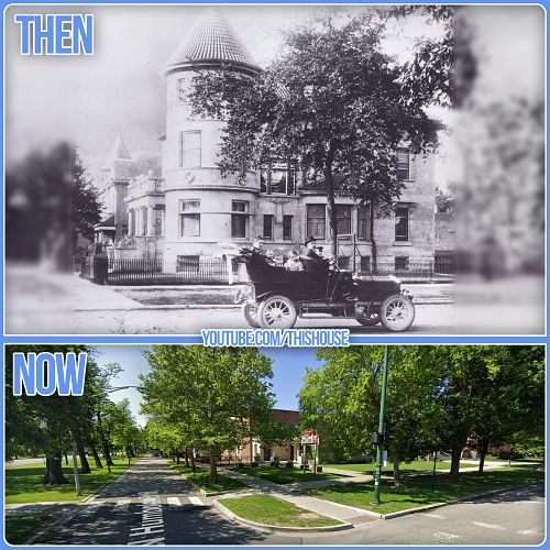 The Ignaz Schwinn Mansion was demolished in the 1950s to make way for the St. Sylvester School. This is how the site appears ...