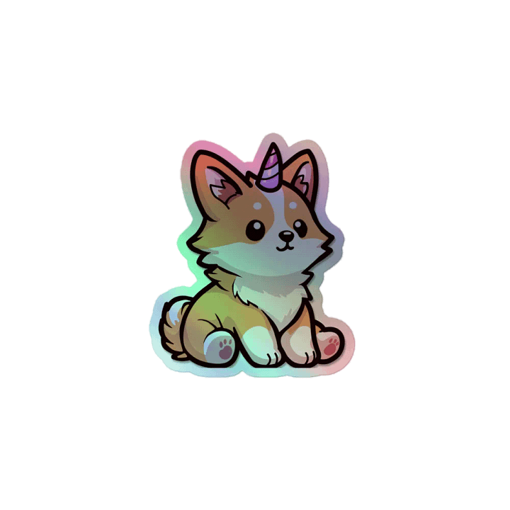 Corgi Unicorn Holographic Sticker Sheet product image (1)