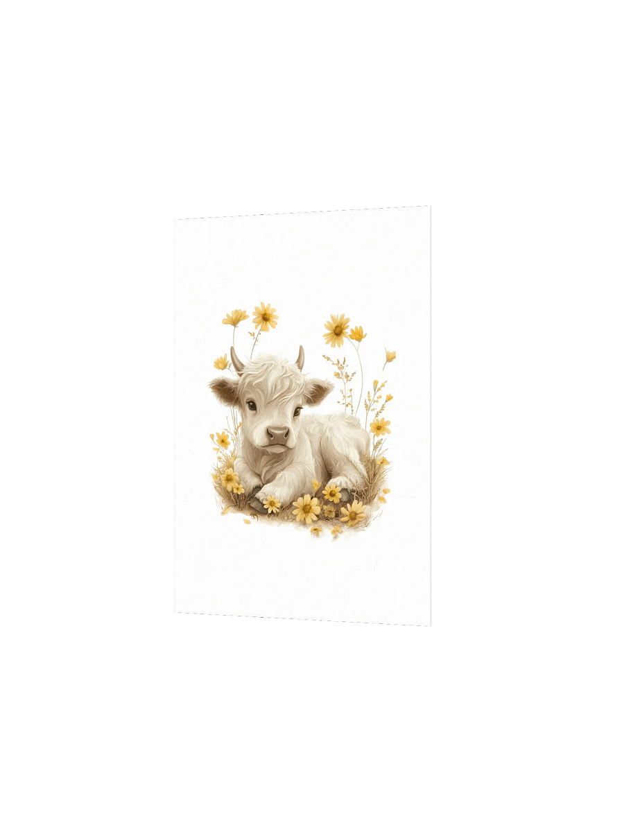 Highland Cow Yellow Wildflower Nursery Print product image (3)