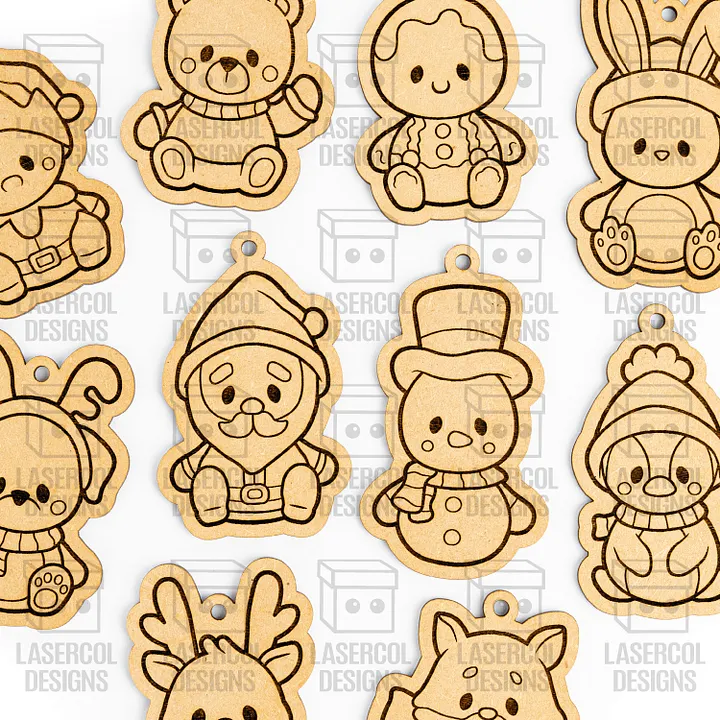 Christmas Ornaments Mega Bundle (12 Sets, +120 Ornaments) - Laser Cut Files product image (2)