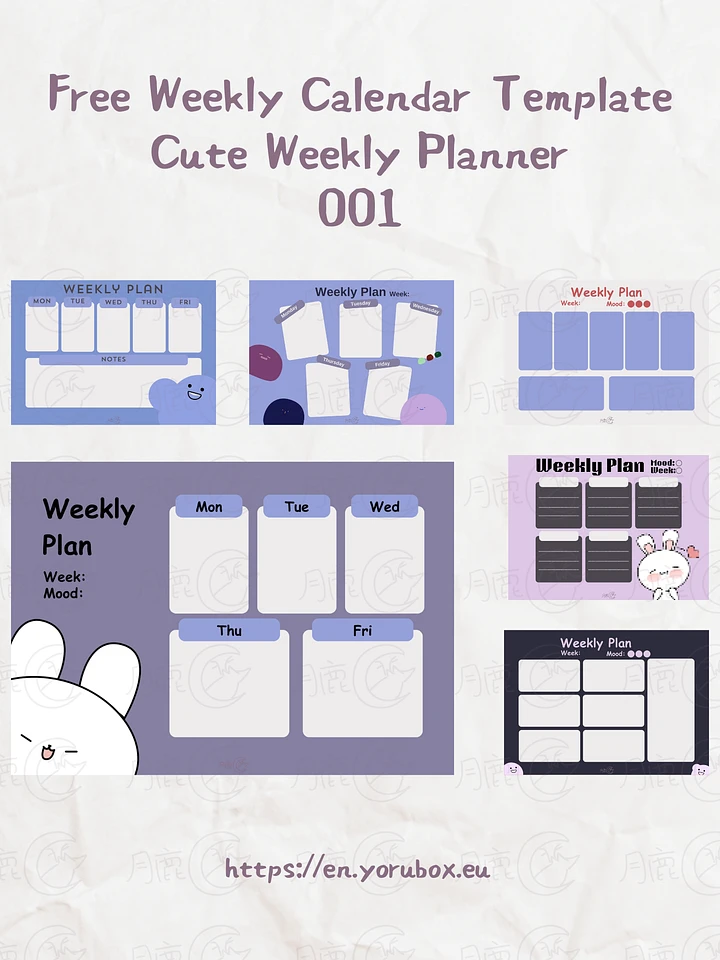 Template | Weekly Calendar v1 | 001 product image (1)