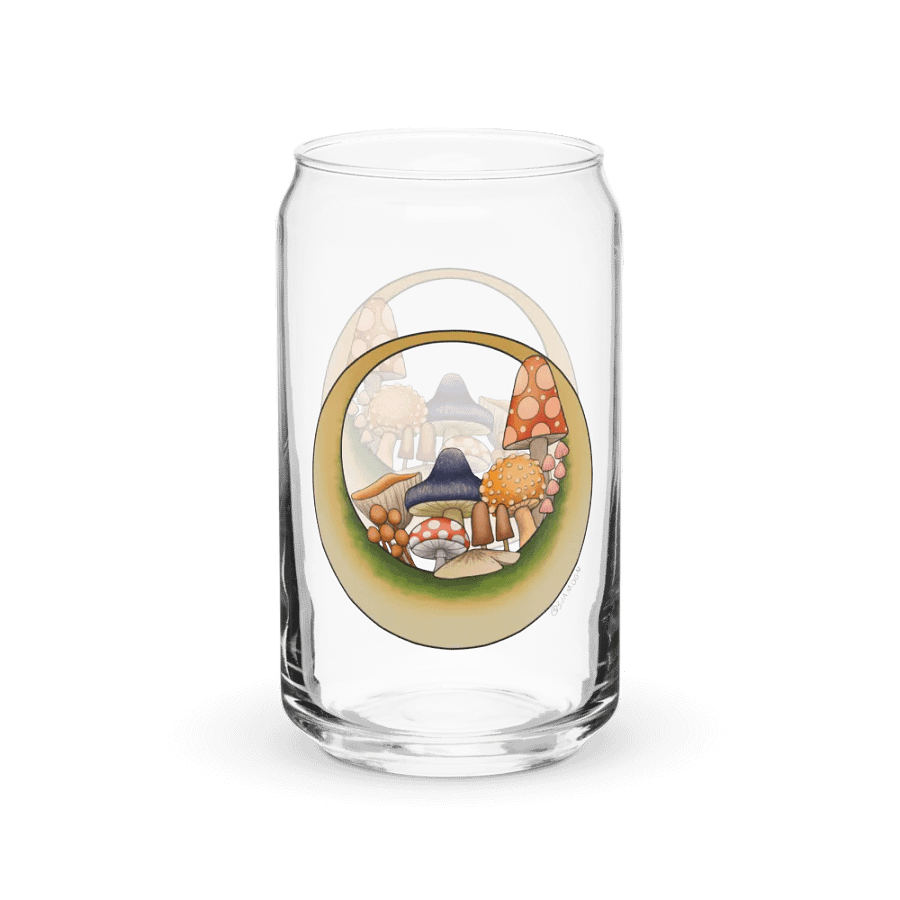 Moonie Shrooms 16 oz glass with or without lid/straw product image (4)