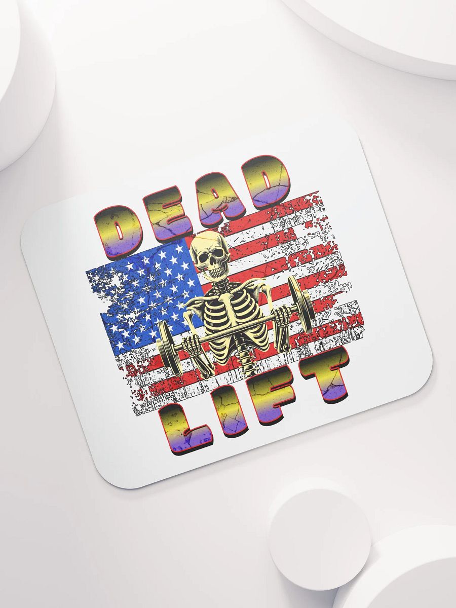 Dead Lift Weightlifting Skeleton Patriotic Mouse Pad product image (5)
