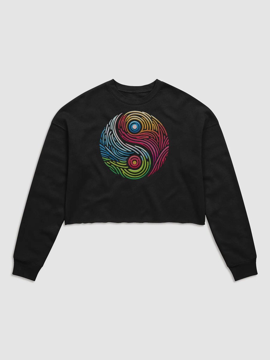 Vibrant Yin-Yang Fleece Crop Sweatshirt product image (2)