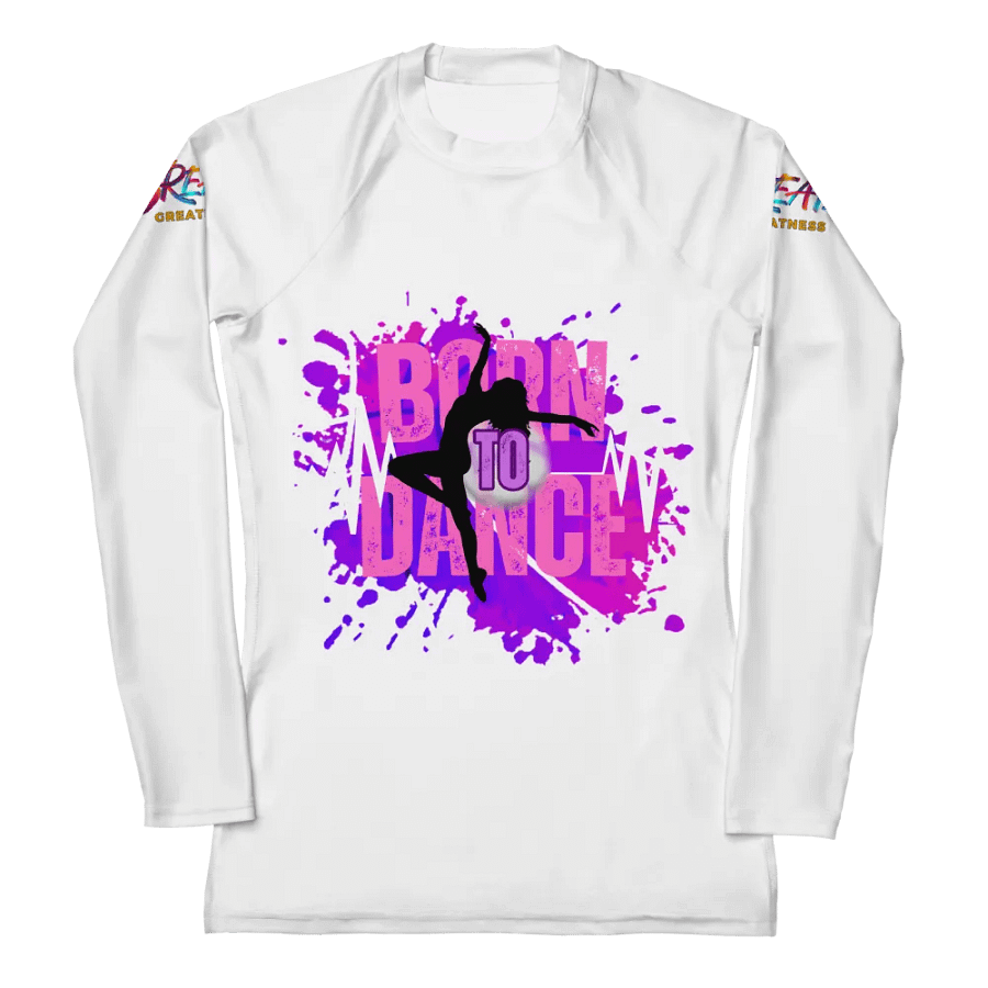 Born to Dance Her Silhouette Vibrant Splatter Rash Guard product image (10)