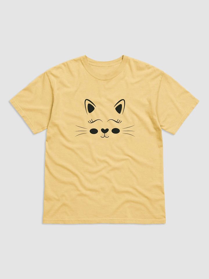 Cute Cat Face Design Garment-Dyed Heavyweight T-Shirt, Unisex T-Shirt product image (2)