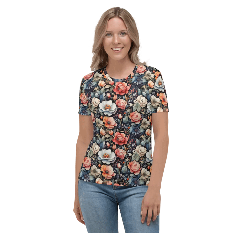 Floral Pattern All Over Print T-shirt product image (2)