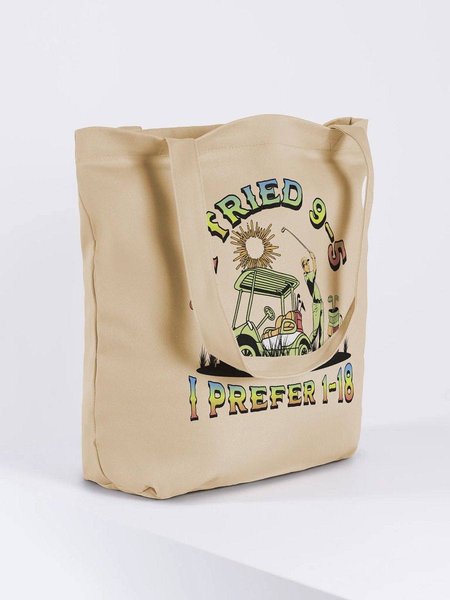 I Tried 9-5 I Prefer 1-18 Golfing Sunset Swing Eco Tote product image (1)