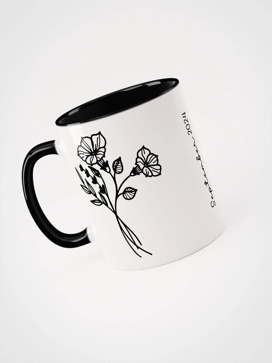 Two Tone Line Birth Flower Mug SEPTEMBER – Personalized Gift product image (4)