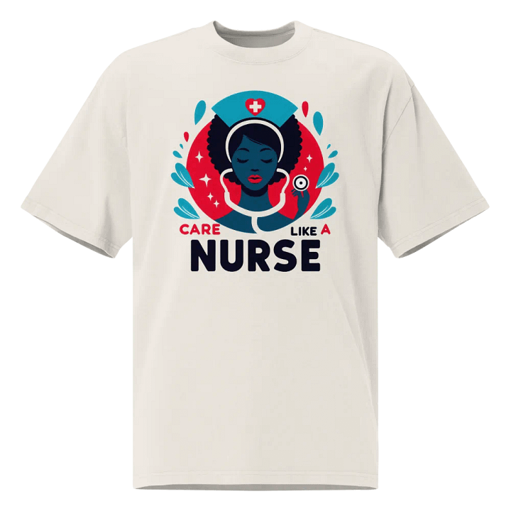 Nurse's Care Stylized Illustration Oversized T-Shirt product image (3)