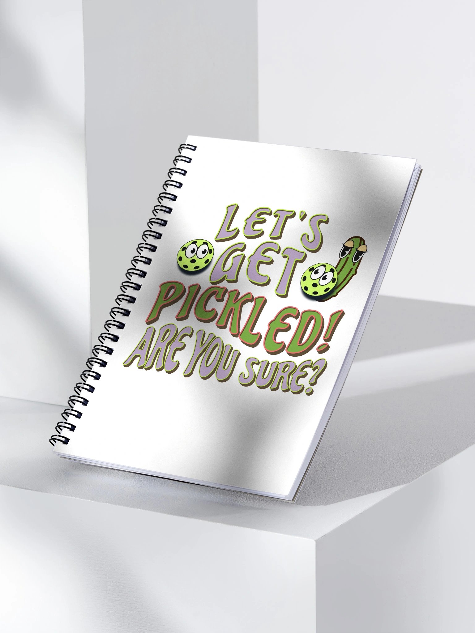 Lets Get Pickled Are You Sure Pickleball Playful Spiral Notebook product image (3)