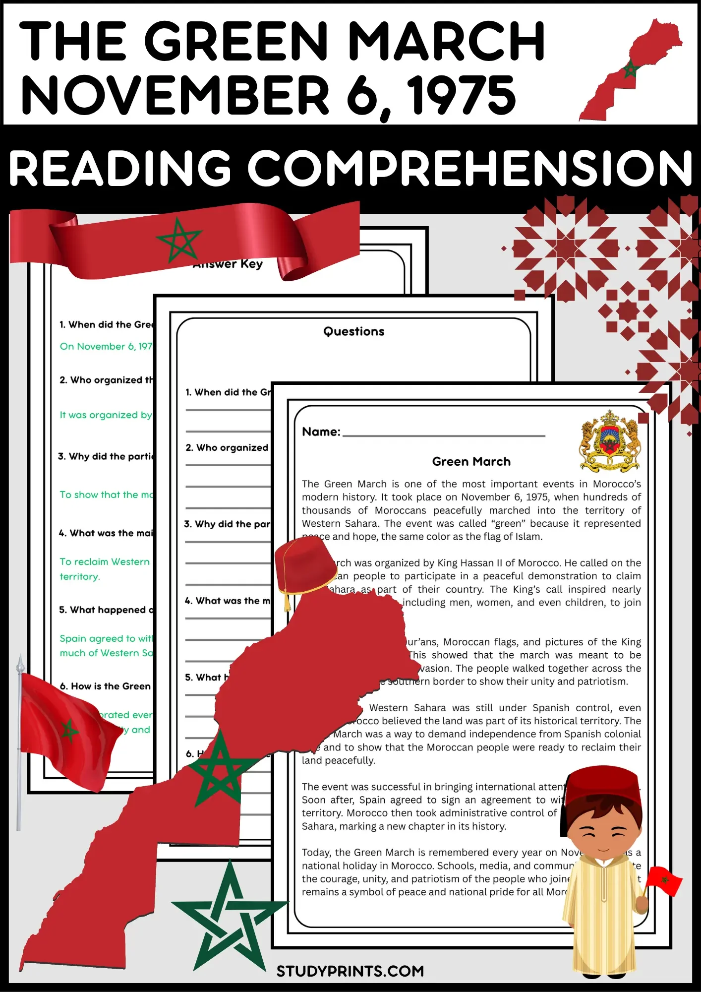 The Green March – Reading Comprehension Passage with Questions product image (1)