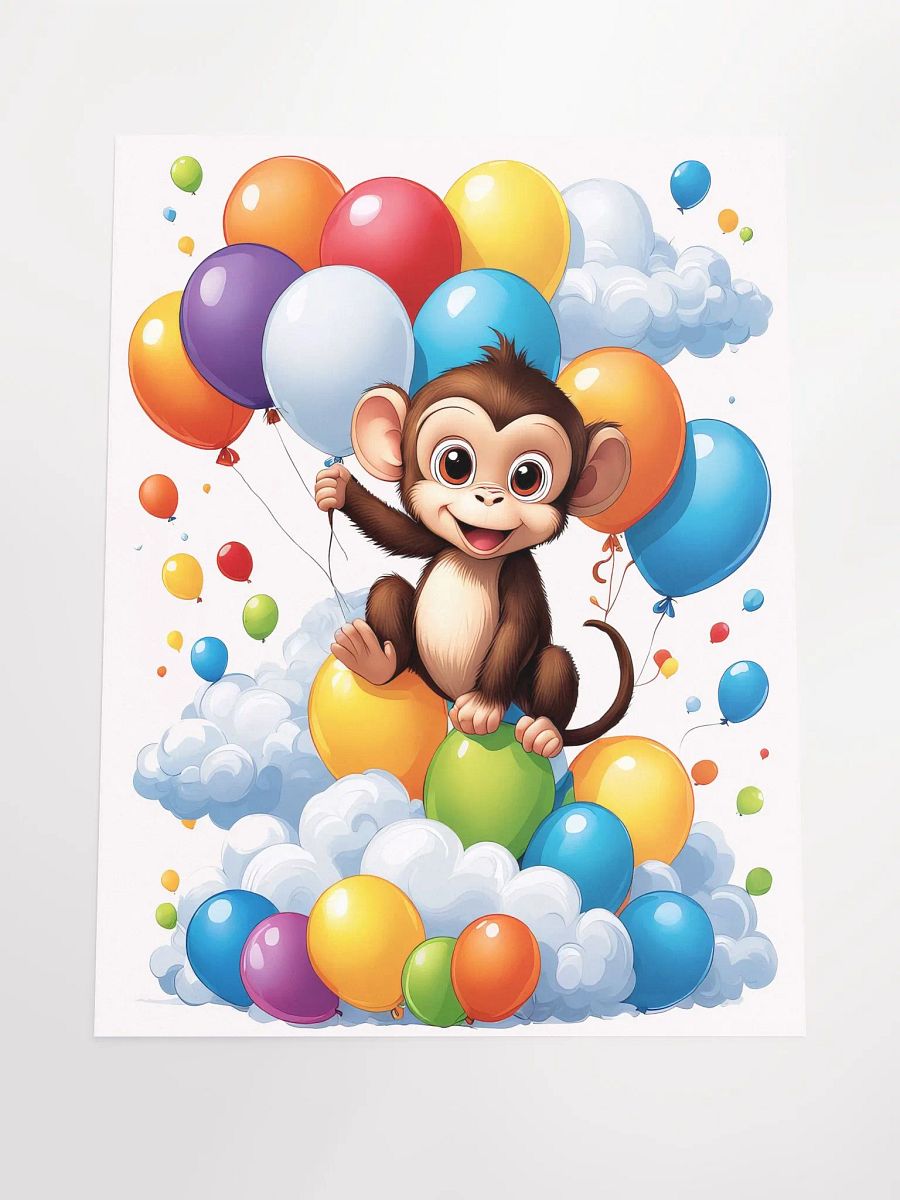 Baby Monkey - Poster - Nursery-Kids Room - Medium Size 18x24 Inches product image (3)