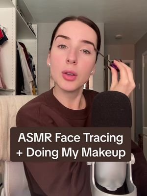 I’ve never done this trigger before / tracing my face with the brow gel like this but lemme know if it makes you sleepy 😴 #asmr #facetracing #makeupasmr #relaxingvideos #whispering 