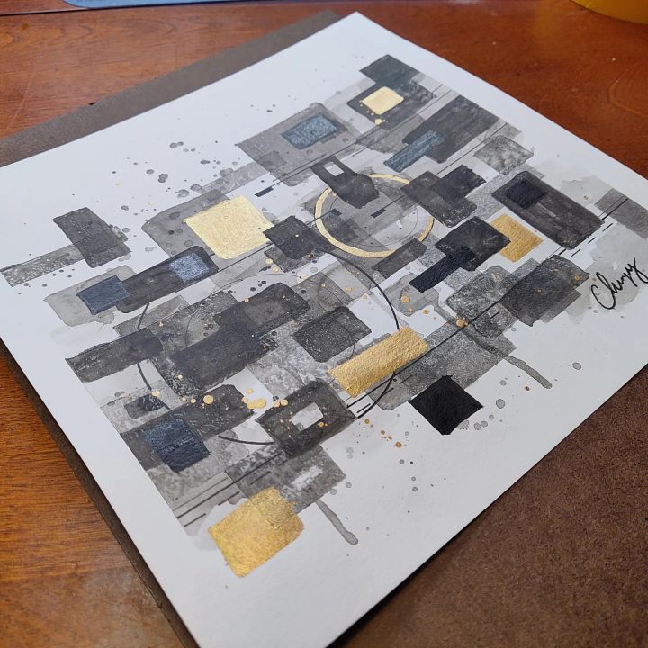 Abstract Ink Squares - Original Drawing product image (1)