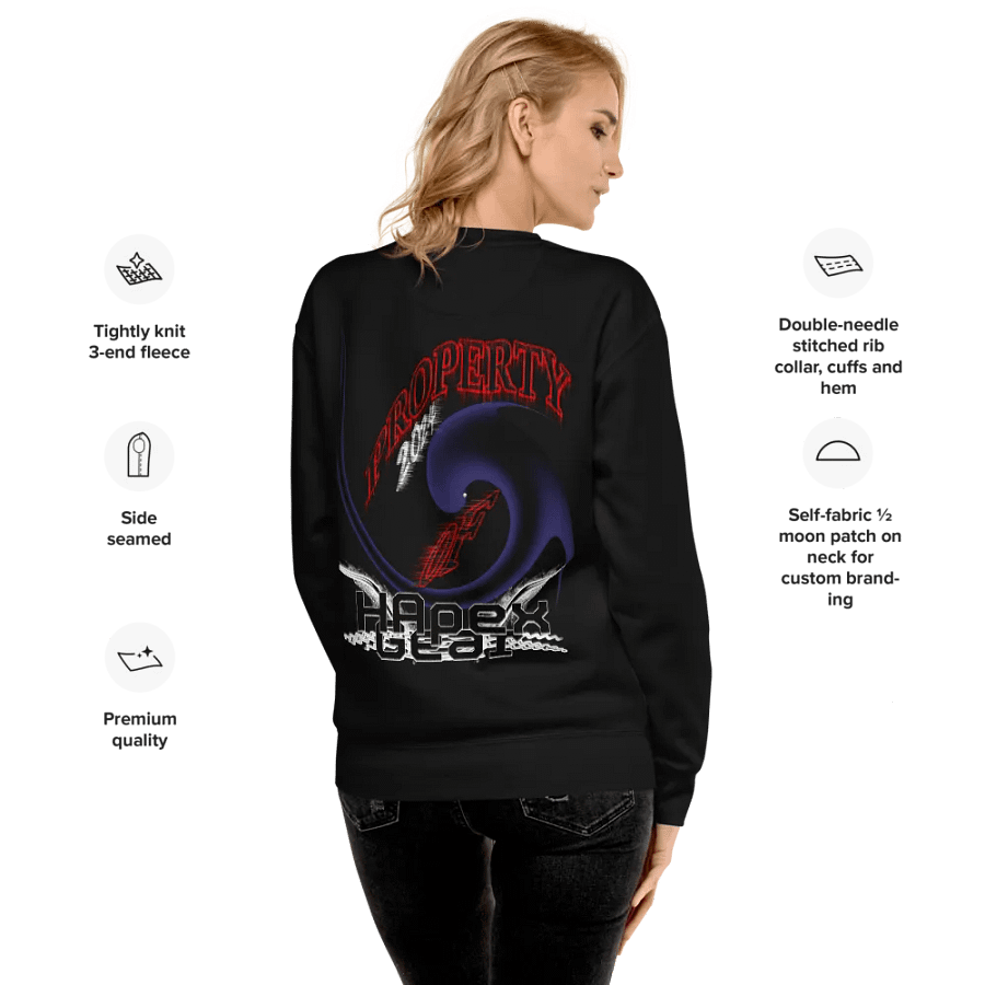 Premium Sweatshirt - Embroidered - Property Of HApex Gear 2024 - With Black HApex Gear Black Logo product image (9)