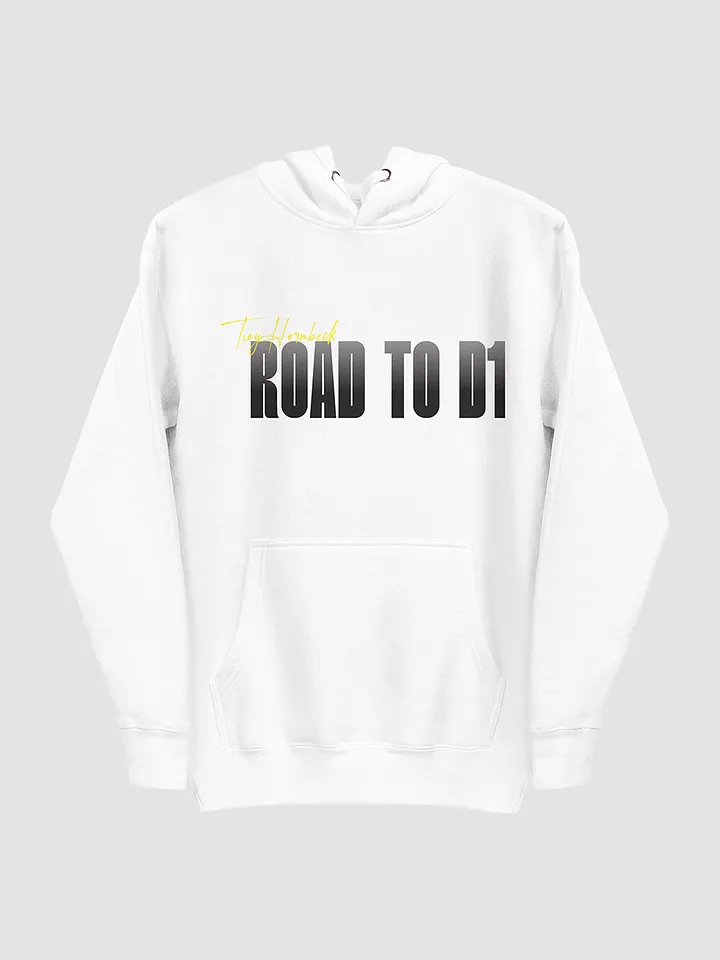 Troy Hornbeck - ROAD TO D1 - White Hoodie with YELLOW product image (2)