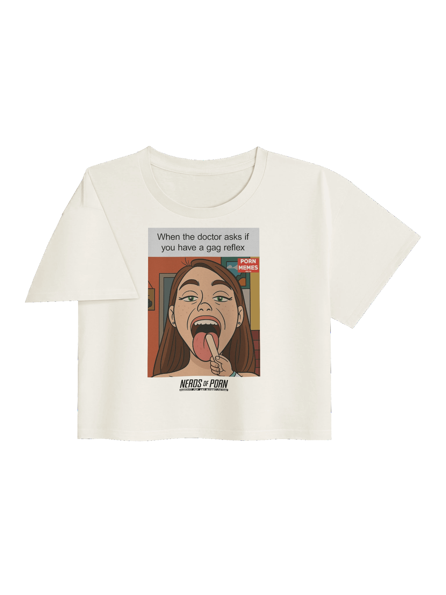 Porn Meme Crop Top (white) product image (3)